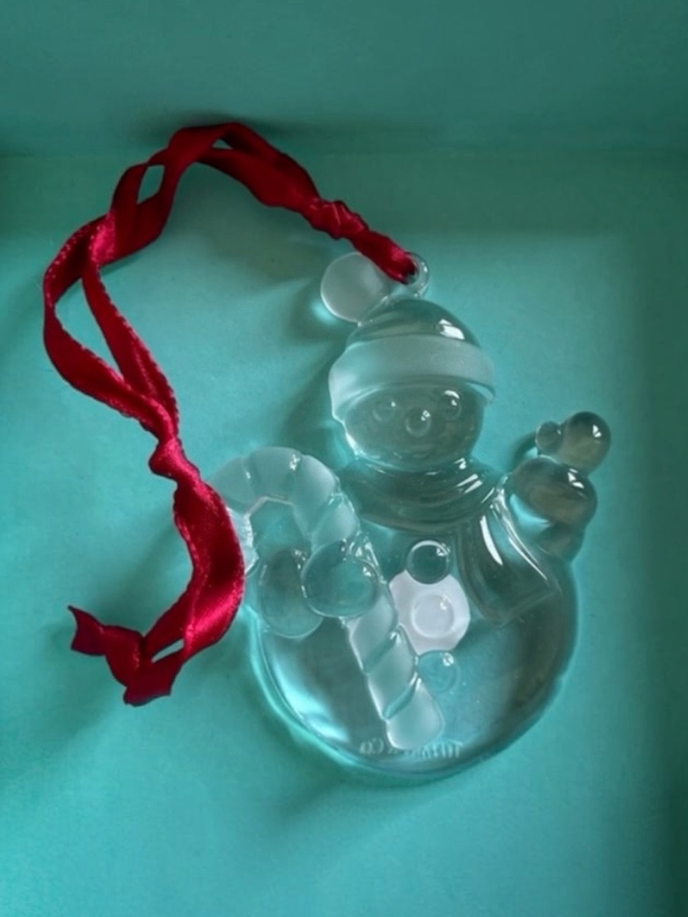 Tiffany & Co Crystal snowman ornament